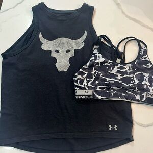 Girls Under Armour top set size Youth Medium